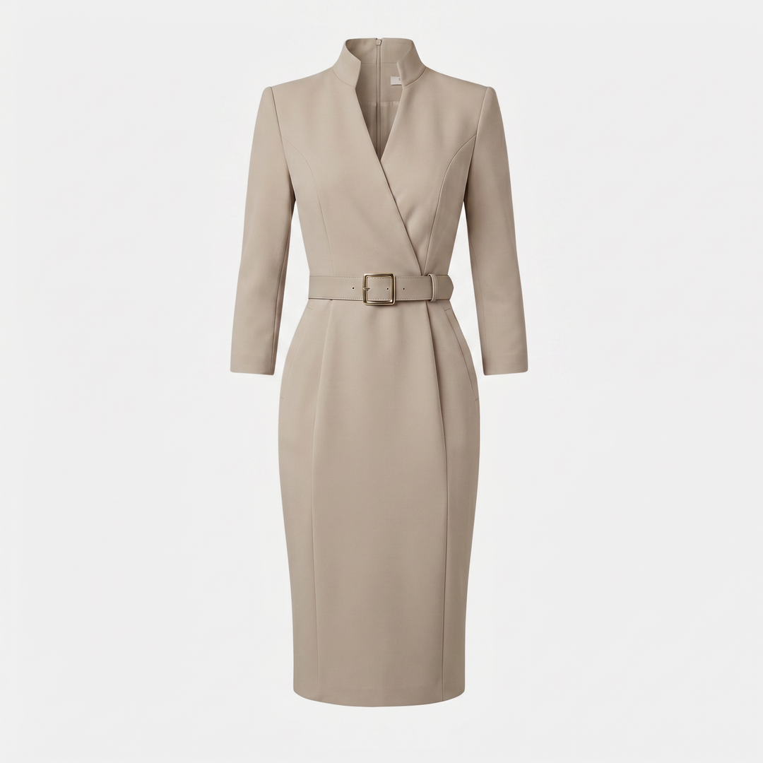 Taillierter Kleid mit Gürtel an der Taille für Frauen