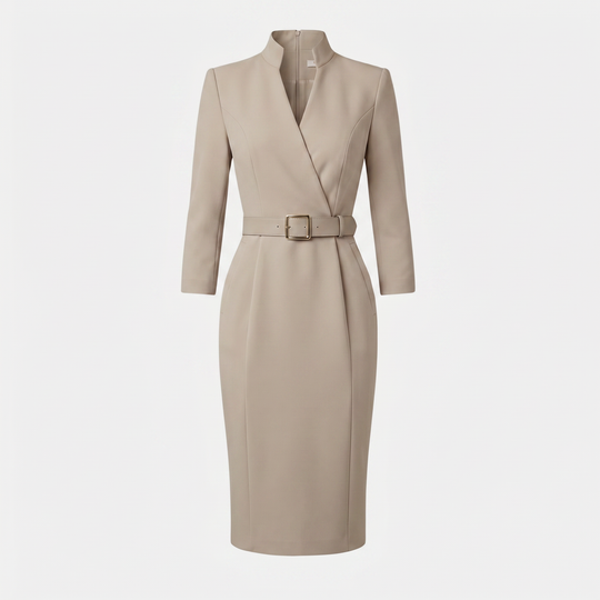 Taillierter Kleid mit Gürtel an der Taille für Frauen
