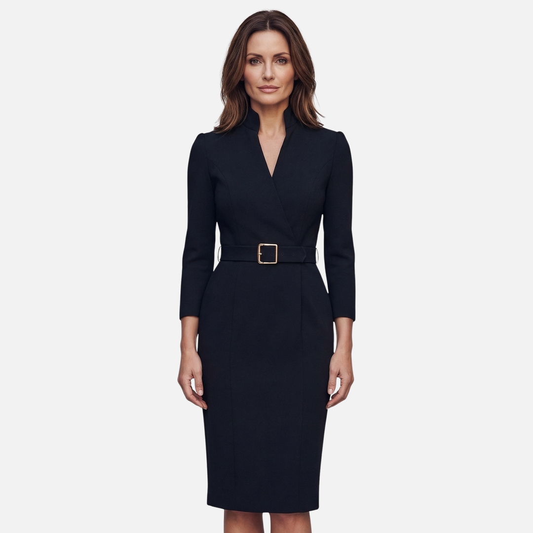 Taillierter Kleid mit Gürtel an der Taille für Frauen