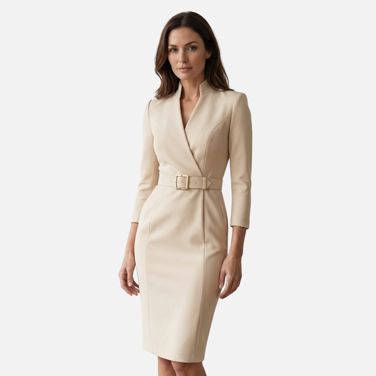 Taillierter Kleid mit Gürtel an der Taille für Frauen