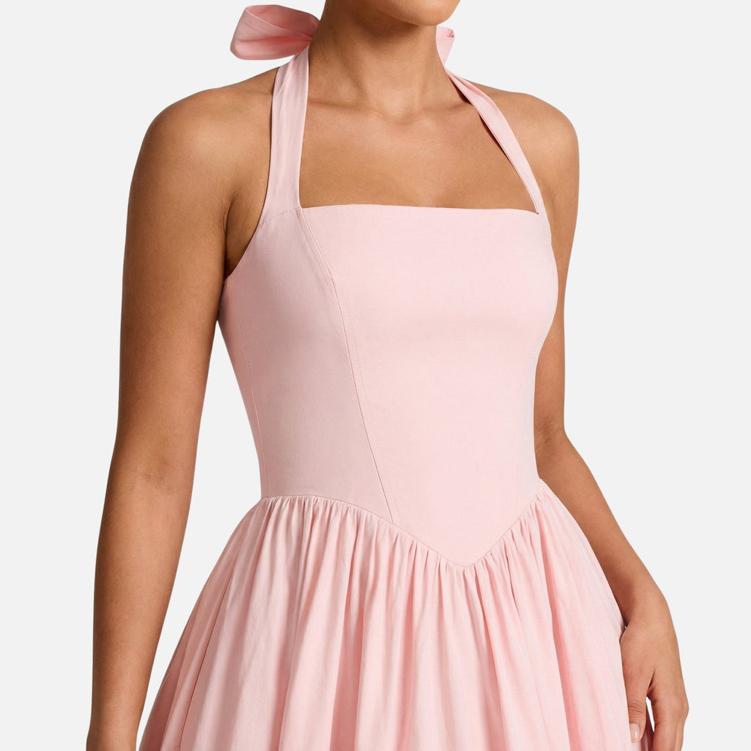 Tailliertes Midi-Schwingkleid mit Neckholder für Damen