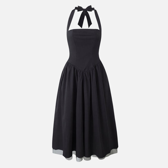 Tailliertes Midi-Schwingkleid mit Neckholder für Damen