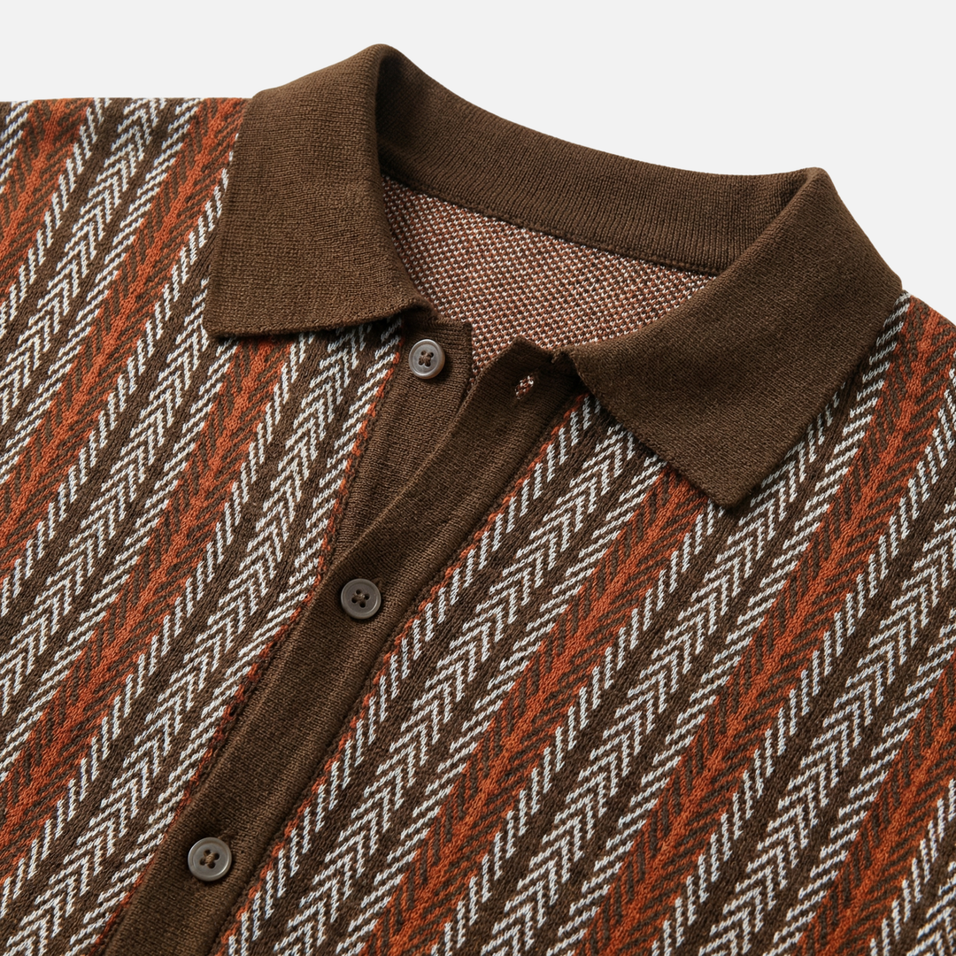 Vertikal gemustertes Hemd mit kurzen Ärmeln für Männer