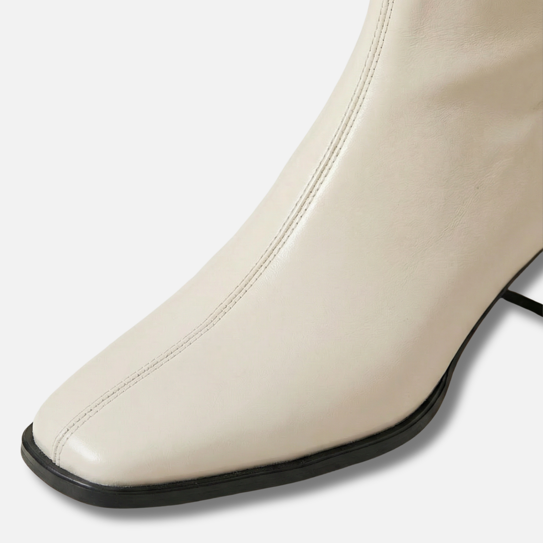 Vintage Stil Stiefeletten mit eckigen Zehen für Damen