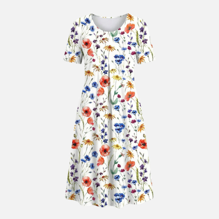 Viskose Midikleid mit Bindegürtel für Damen