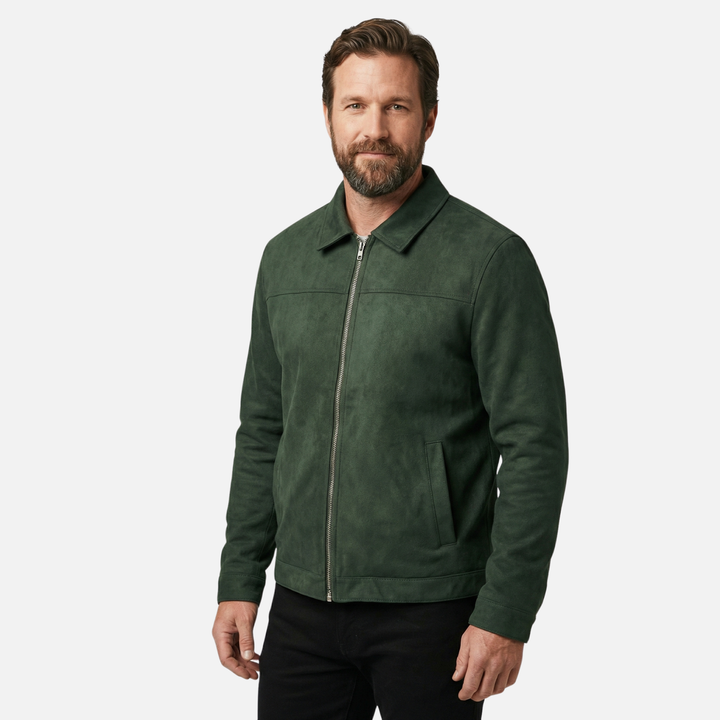 Wildleder Look Jacke Uebergangsjacke fuer Herren 6