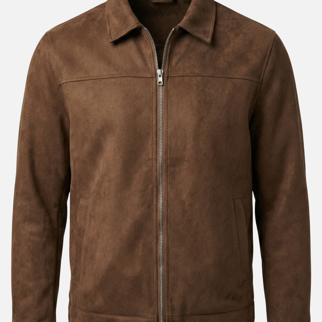 Wildleder Look Jacke Uebergangsjacke fuer Herren 9