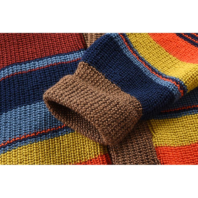 Gestreifte Strickjacke für Herren | Jacke mit Schalkragen