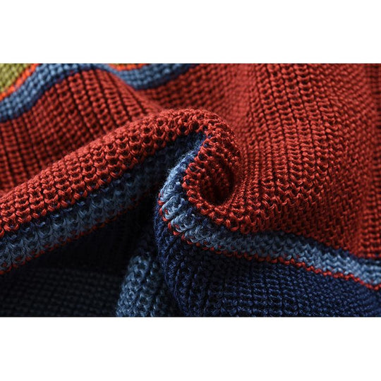 Gestreifte Strickjacke für Herren | Jacke mit Schalkragen
