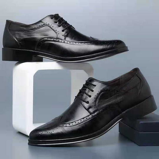 Klassische Schnürschuhe für Herren | Brogue-Halbschuhe mit Lochmuster