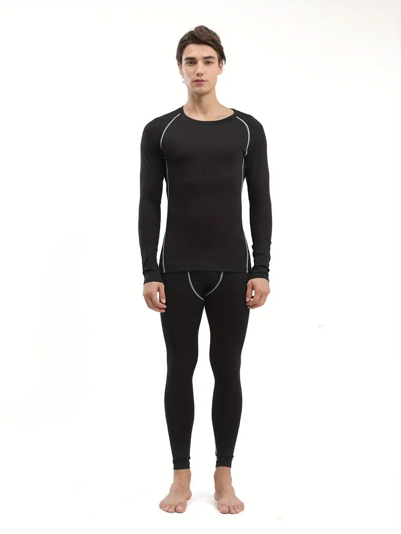 Herren Thermo-Unterwäsche Set | Langarmshirt & Tights für Sport und Fitness
