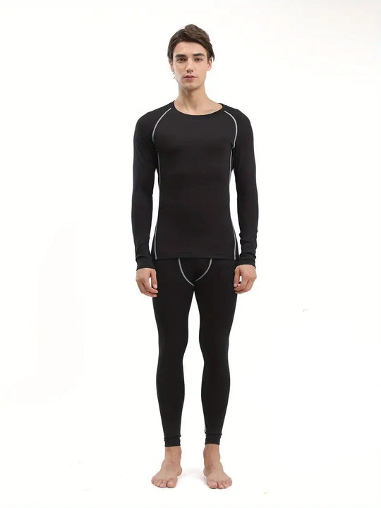 Herren Thermo-Unterwäsche Set | Langarmshirt & Tights für Sport und Fitness