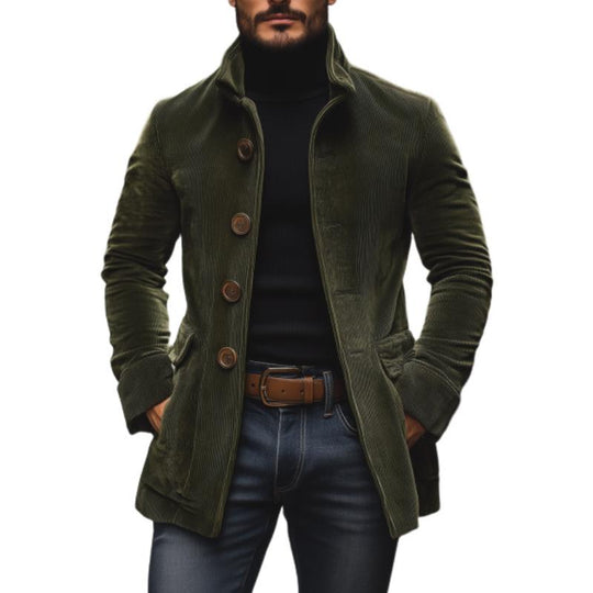 Cord-Mantel mit Stehkragen für Herren | Klassische Kurzjacke