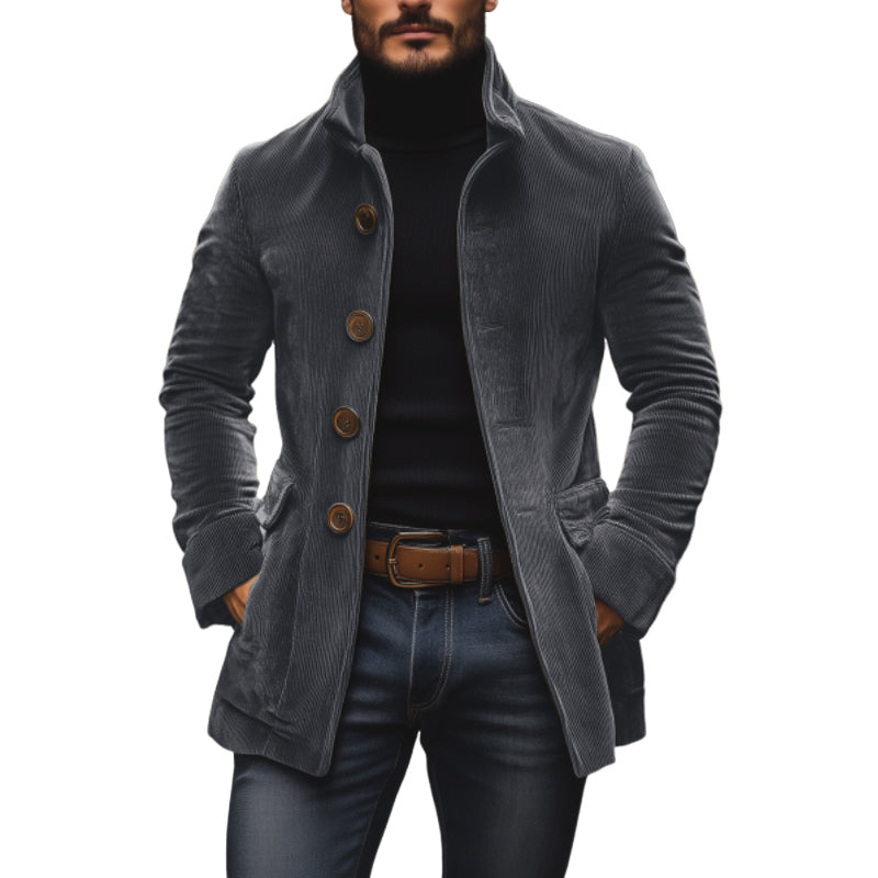 Cord-Mantel mit Stehkragen für Herren | Klassische Kurzjacke