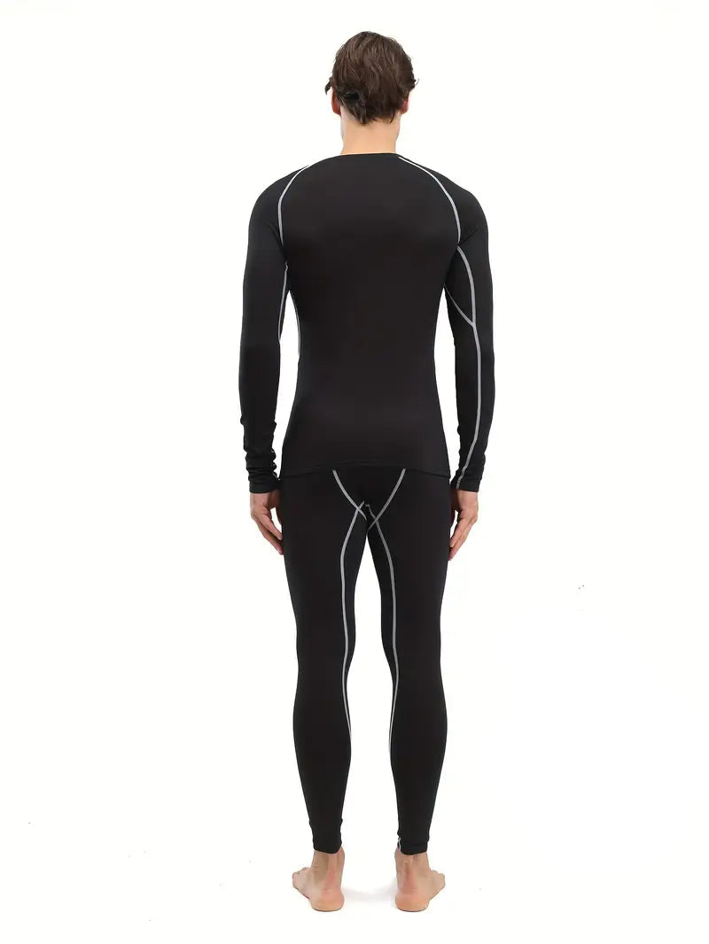 Herren Thermo-Unterwäsche Set | Langarmshirt & Tights für Sport und Fitness