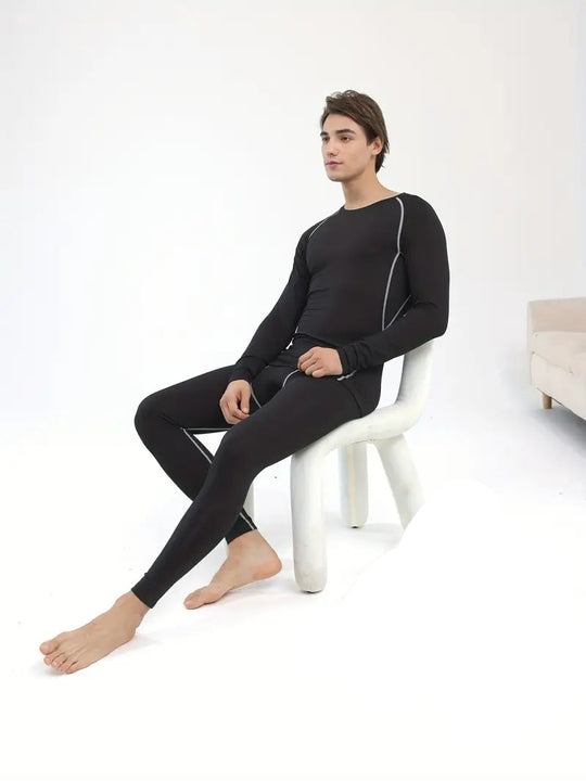 Herren Thermo-Unterwäsche Set | Langarmshirt & Tights für Sport und Fitness