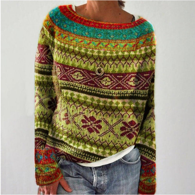 Damen-Retro-Pullover | Klassischem Gestaltung