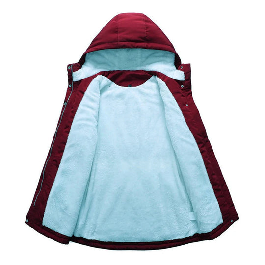 Damen Winter Parka | Warmer Mantel mit Kapuze & Fleece-Futter