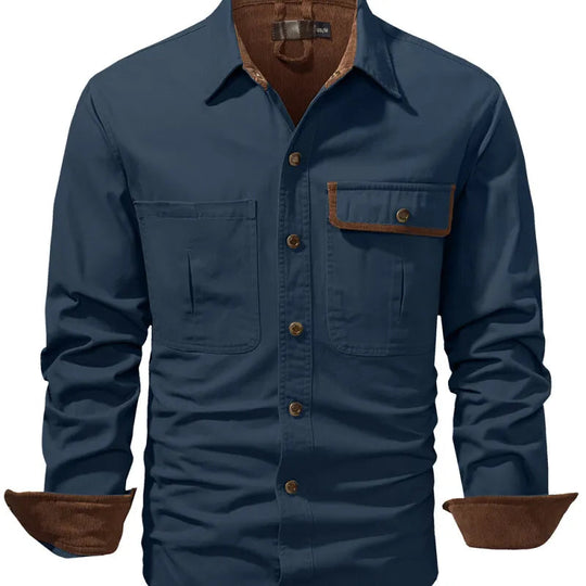 Workwear-Hemd für Herren | Langärmeliges Hemd mit Knöpfen & Taschen