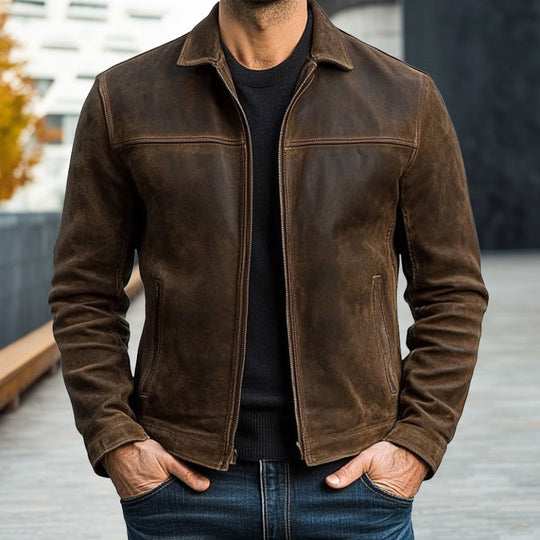 Lässige Jacke für Herren | Reißverschluss-Jacke mit Stehkragen