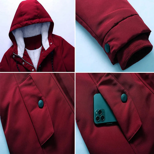 Damen Winter Parka | Warmer Mantel mit Kapuze & Fleece-Futter