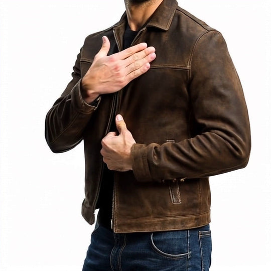 Lässige Jacke für Herren | Reißverschluss-Jacke mit Stehkragen