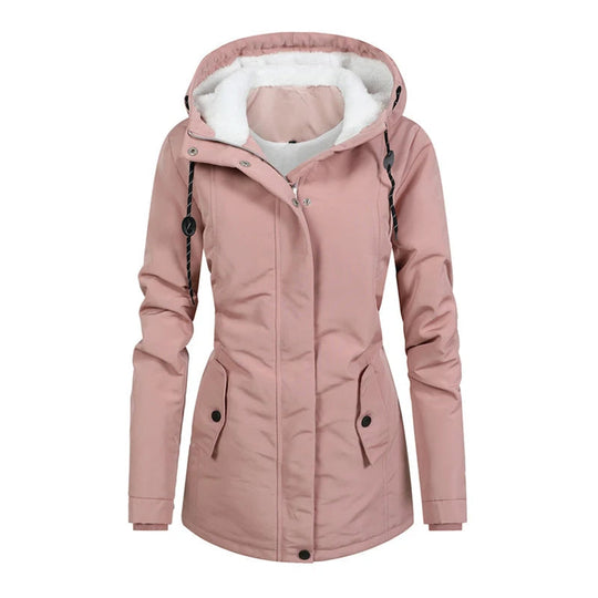 Damen Winter Parka | Warmer Mantel mit Kapuze & Fleece-Futter