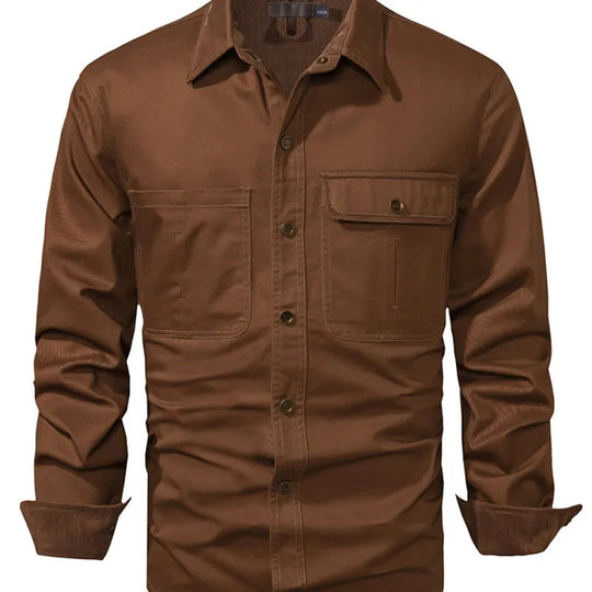 Workwear-Hemd für Herren | Langärmeliges Hemd mit Knöpfen & Taschen