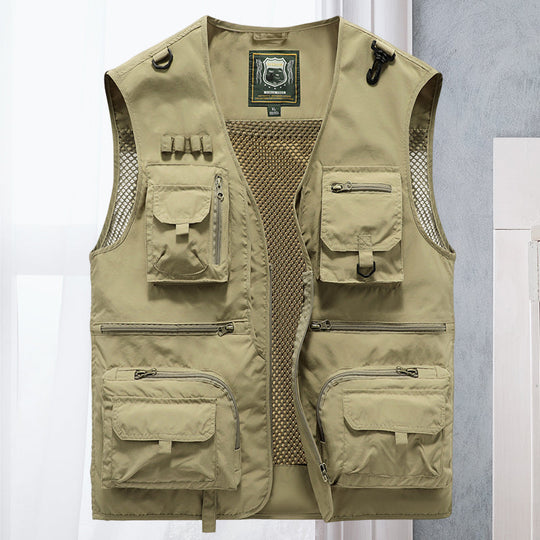 Draußen-Weste mit vielen Taschen für Herren | Angel- & Wanderweste