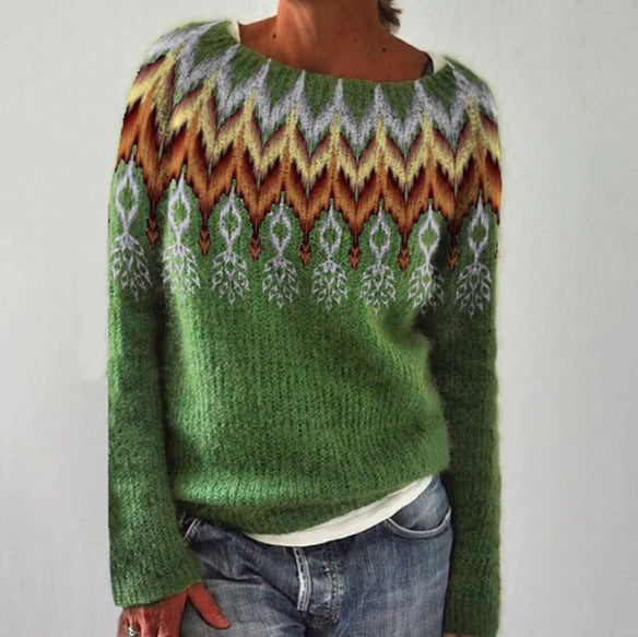 Damen-Retro-Pullover | Klassischem Gestaltung