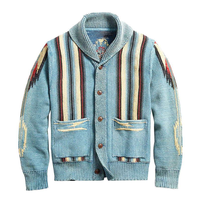 Jacke mit Kapuze für Herren | Lange Strickjacke mit Reißverschluss