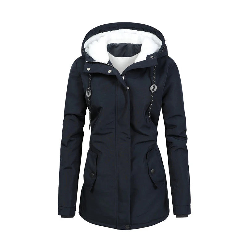 Damen Winter Parka | Warmer Mantel mit Kapuze & Fleece-Futter