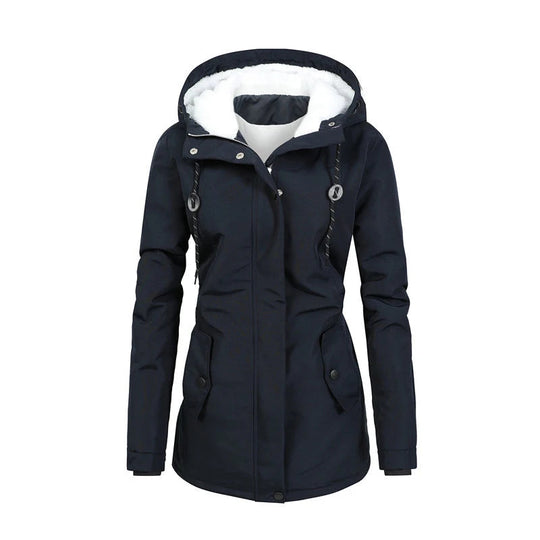 Damen Winter Parka | Warmer Mantel mit Kapuze & Fleece-Futter