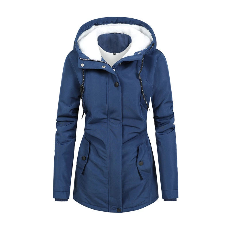 Damen Winter Parka | Warmer Mantel mit Kapuze & Fleece-Futter