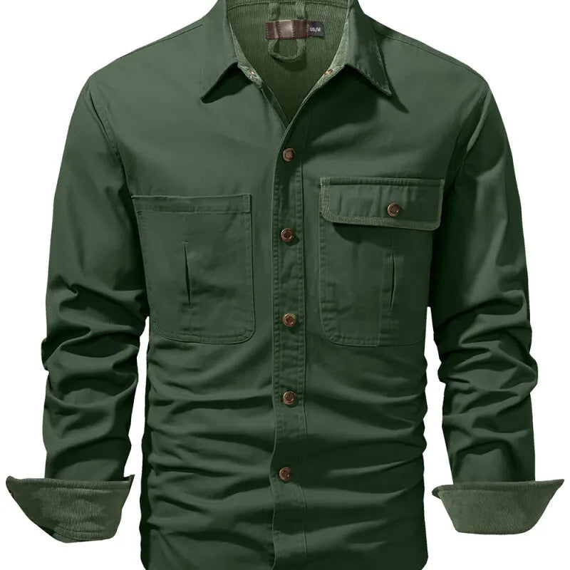 Workwear-Hemd für Herren | Langärmeliges Hemd mit Knöpfen & Taschen