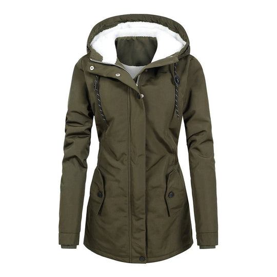 Damen Winter Parka | Warmer Mantel mit Kapuze & Fleece-Futter
