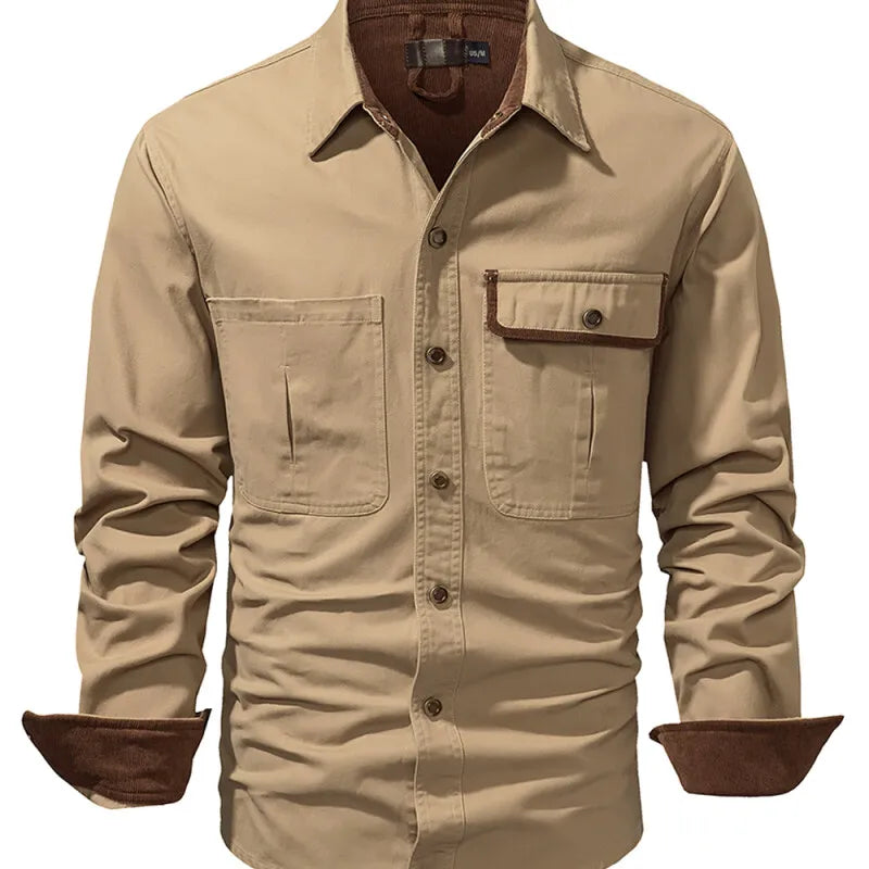 Workwear-Hemd für Herren | Langärmeliges Hemd mit Knöpfen & Taschen