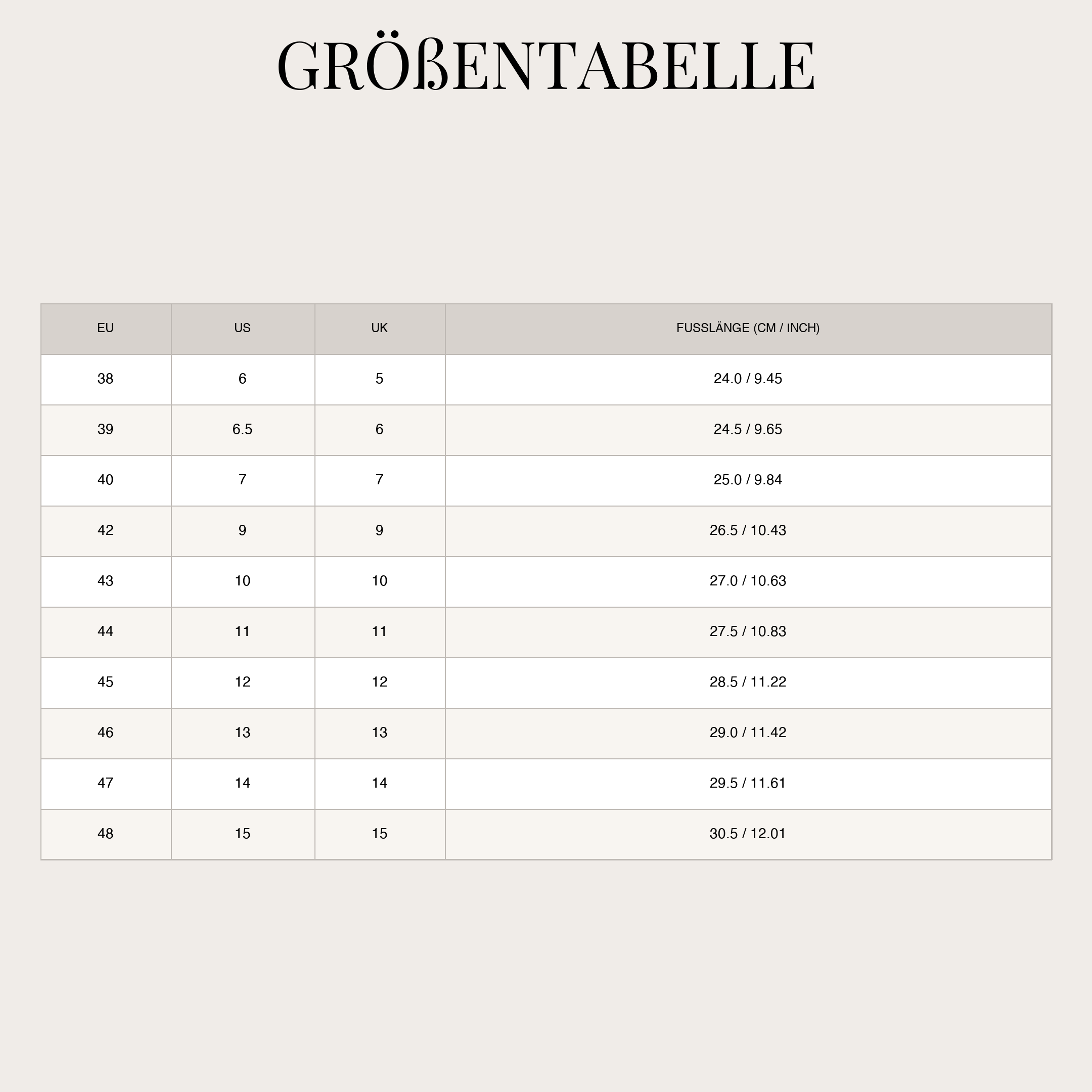 Size Chart