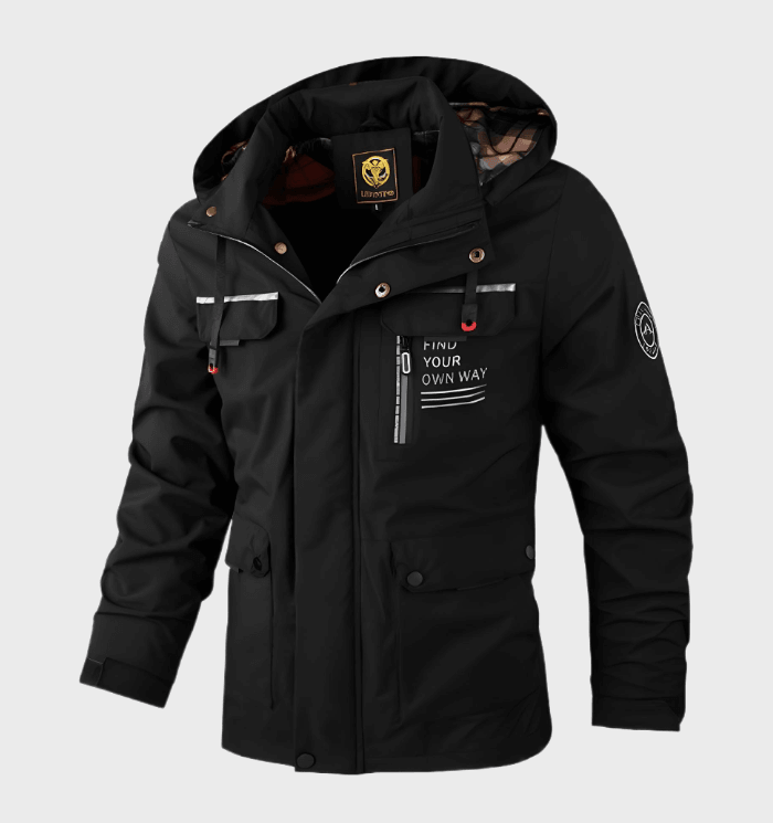 Warme Winterjacke mit Statement-Print für Herren