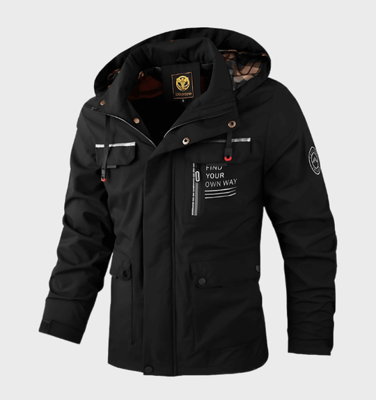 Warme Winterjacke mit Statement-Print für Herren