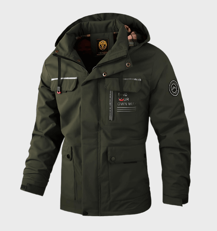 Warme Winterjacke mit Statement-Print für Herren