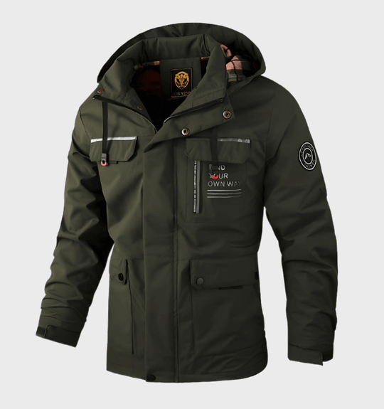 Warme Winterjacke mit Statement-Print für Herren