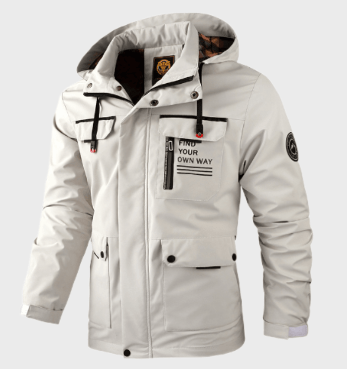 Warme Winterjacke mit Statement-Print für Herren
