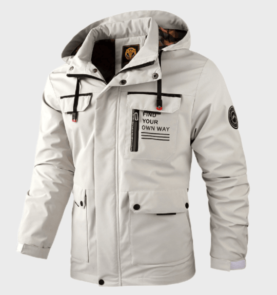 Warme Winterjacke mit Statement-Print für Herren