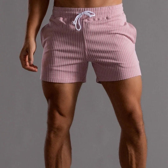 Gestreifte sportliche Herren-Lauf Kurze Hosen | Seitentaschen