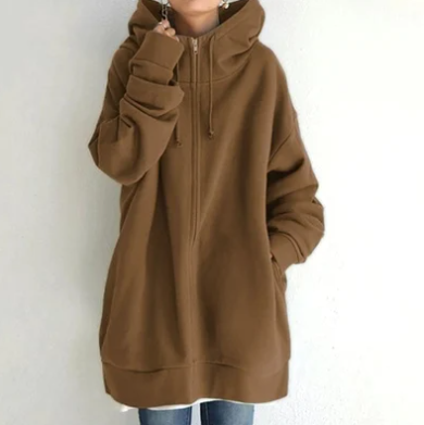 Damen Herbst/Winter Kapuzenpulli mit Reißverschluss