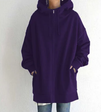Damen Herbst/Winter Kapuzenpulli mit Reißverschluss