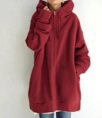 Damen Herbst/Winter Kapuzenpulli mit Reißverschluss