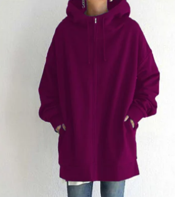 Damen Herbst/Winter Kapuzenpulli mit Reißverschluss