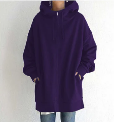 Damen Herbst/Winter Kapuzenpulli mit Reißverschluss